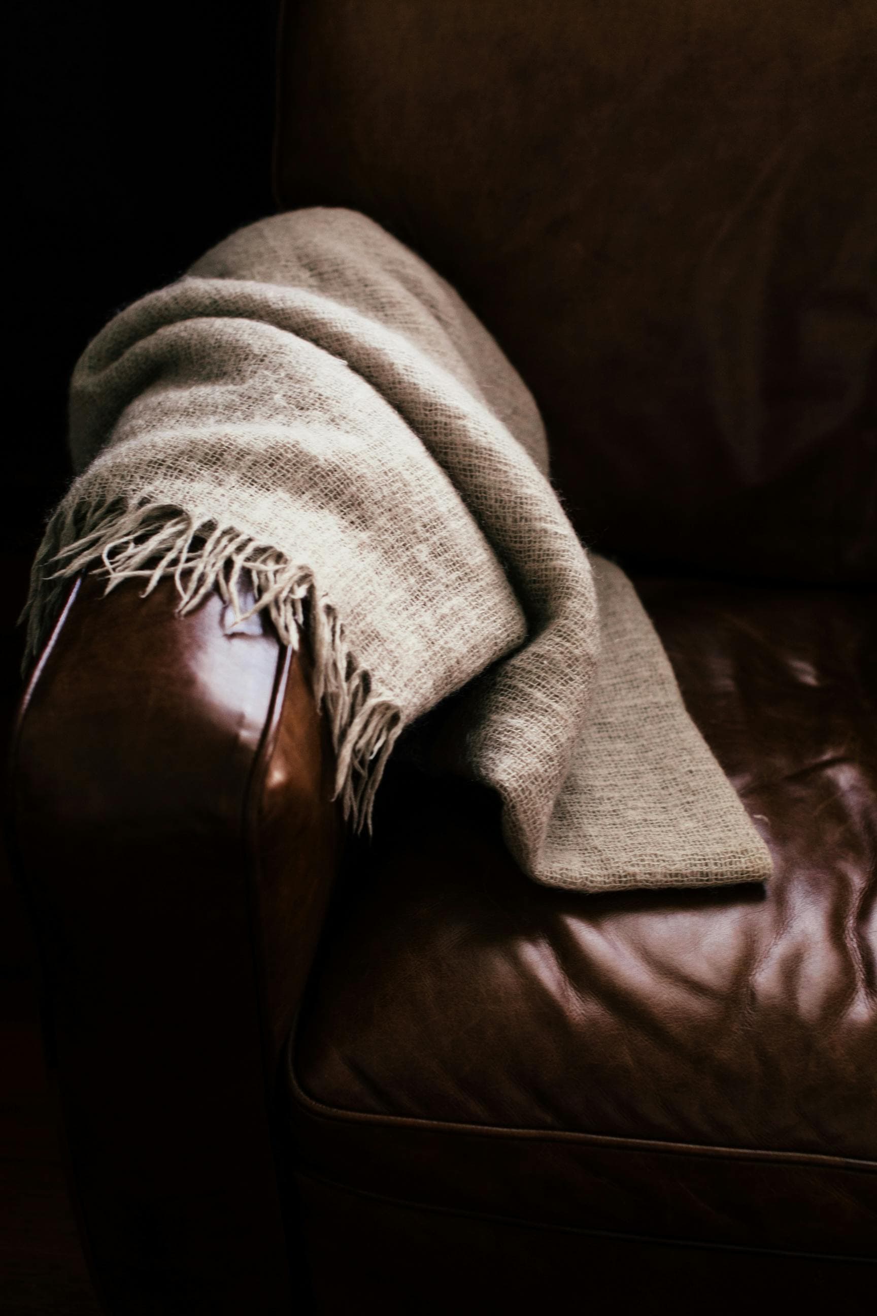 Aniline leather armchair - after restorative care