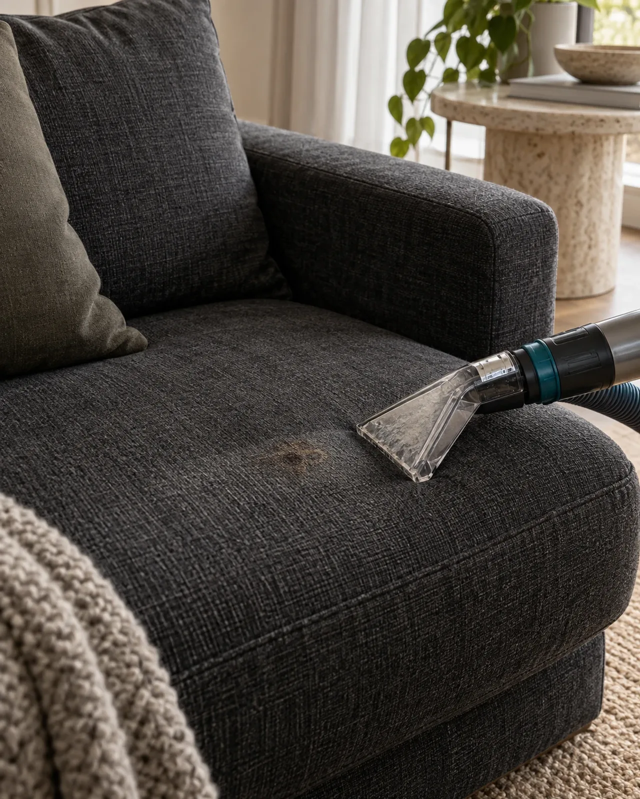 A close view of a fabric surface